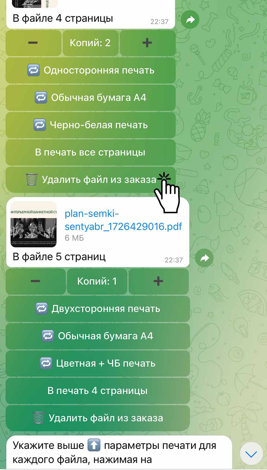 Индивидуальные Настройки печати